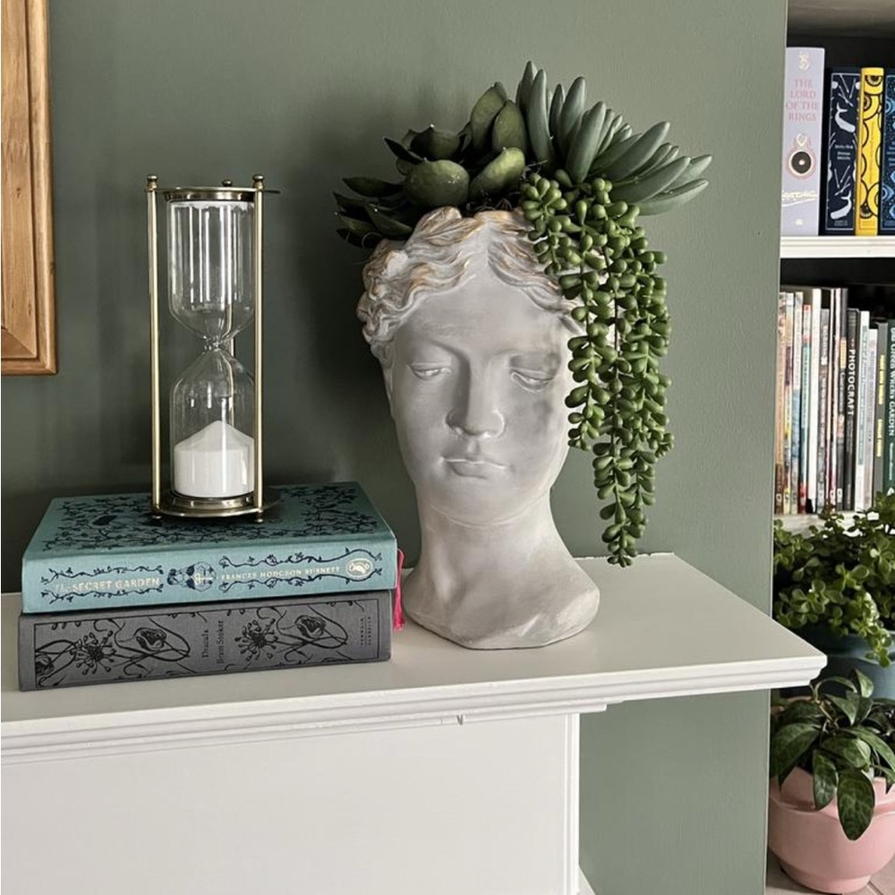 Anthropologie SMALL Grecian Bust Cement Pont - Picture 2 of 11